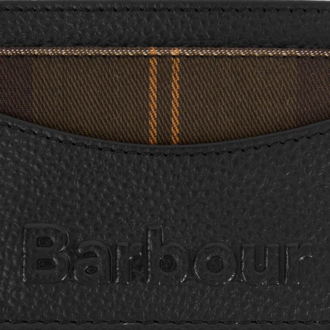 Barbour Debossed Logo Card Holder in Classic Black