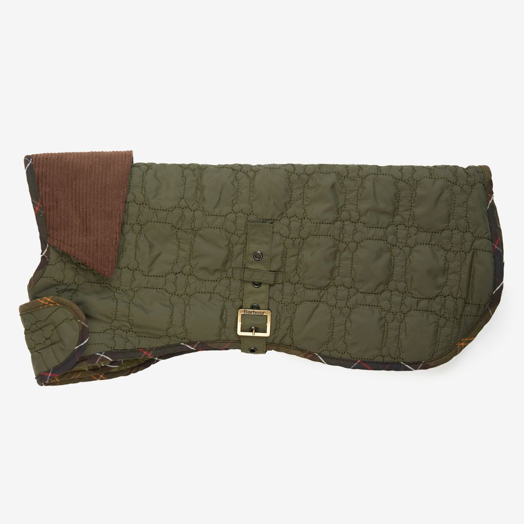 Barbour Dog Bone Quilted Dog Coat in Dark Olive