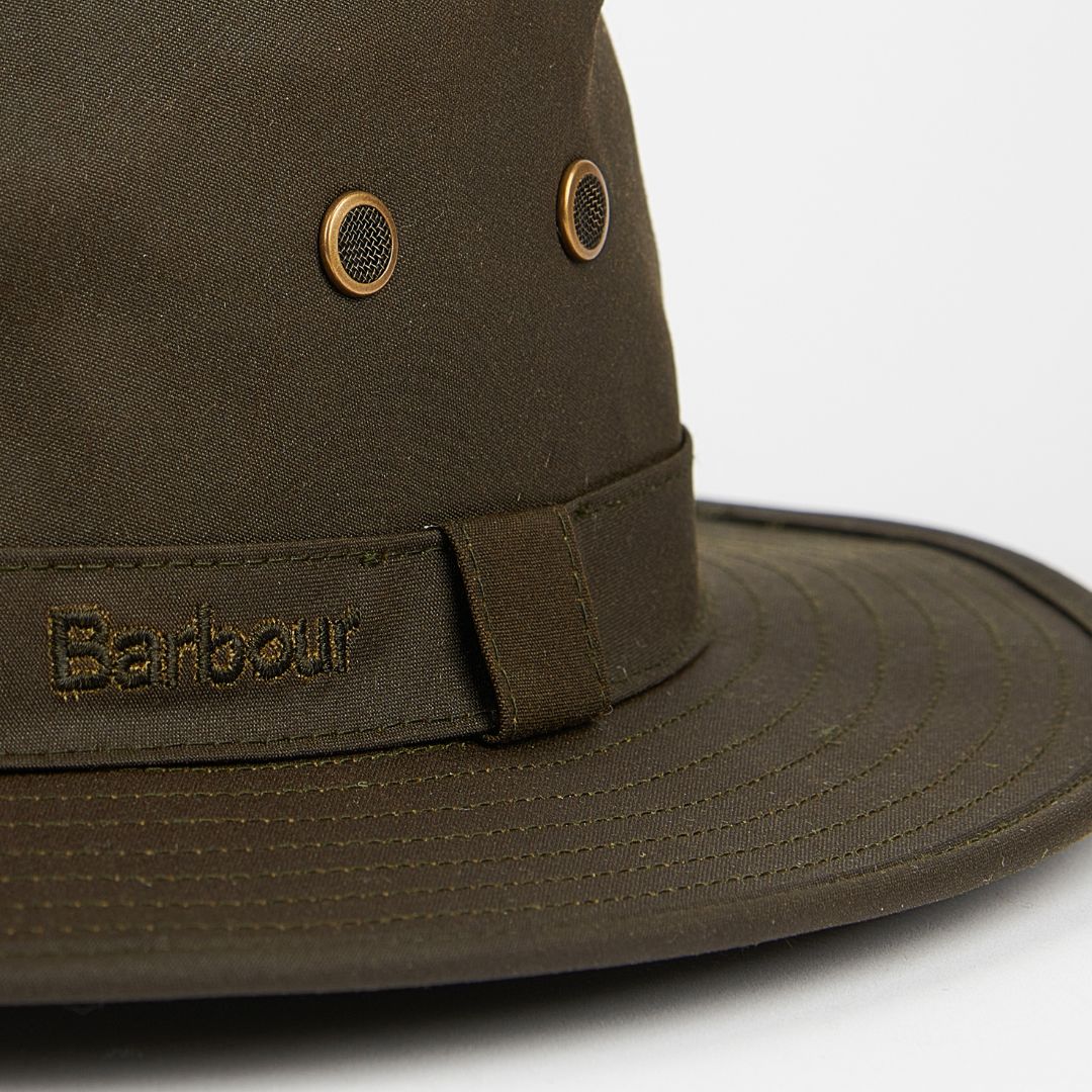 Barbour Men's Dawson Wax Safari Hat in Olive
