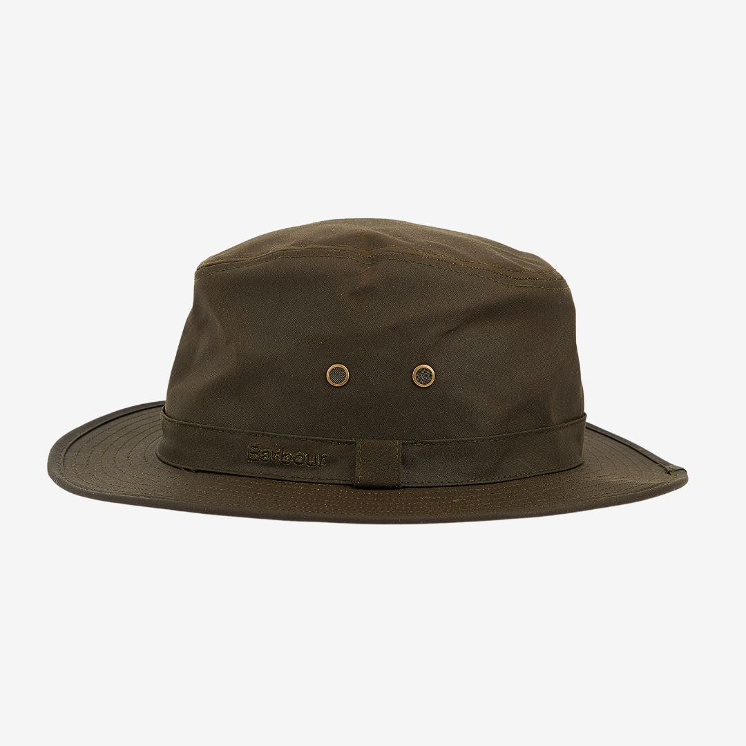 Barbour Men's Dawson Wax Safari Hat in Olive
