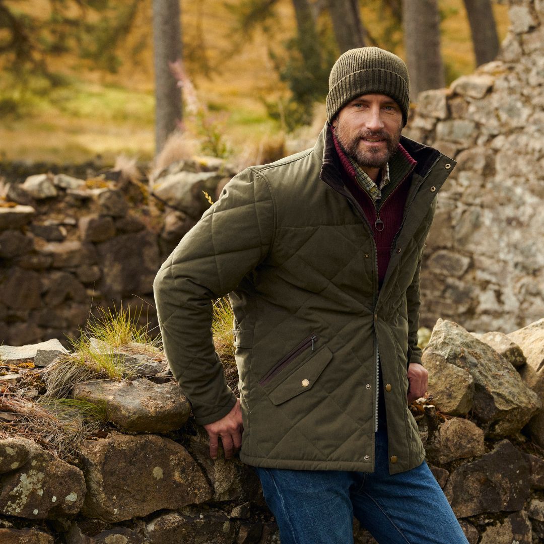 Barbour Men's Elter Quilted Jacket in Olive