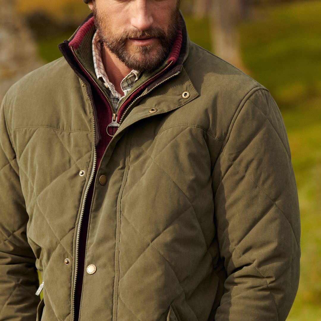 Barbour Men's Elter Quilted Jacket in Olive