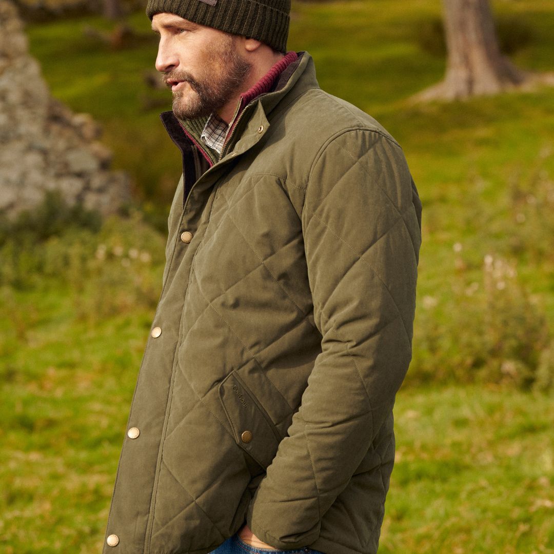 Barbour Men's Elter Quilted Jacket in Olive
