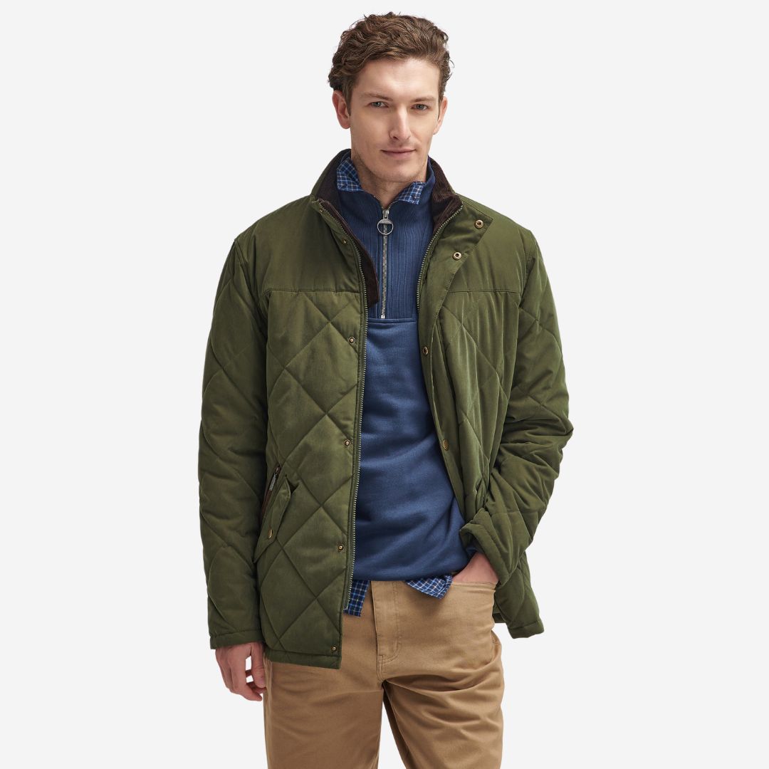 Barbour Men's Elter Quilted Jacket in Olive