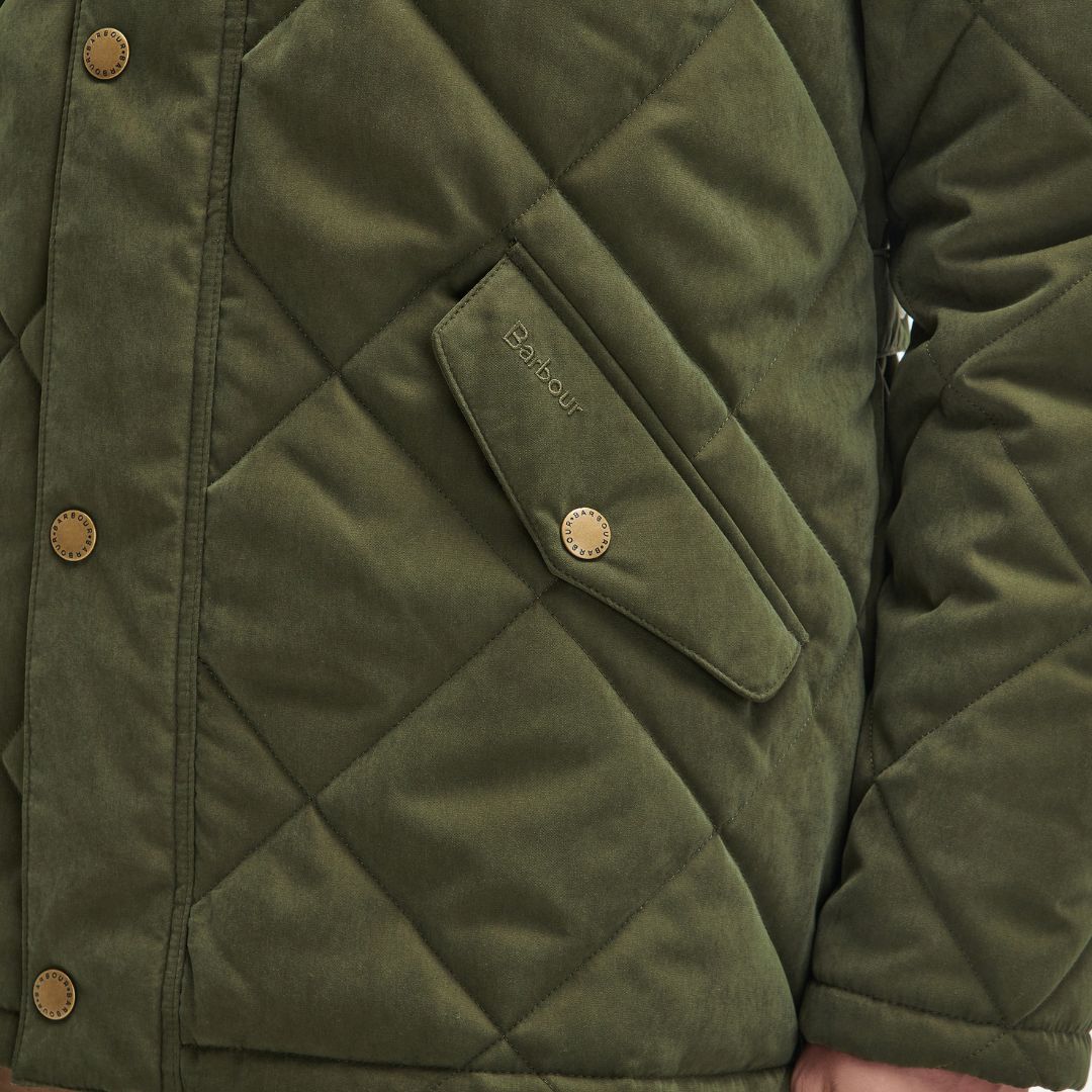 Barbour Men's Elter Quilted Jacket in Olive
