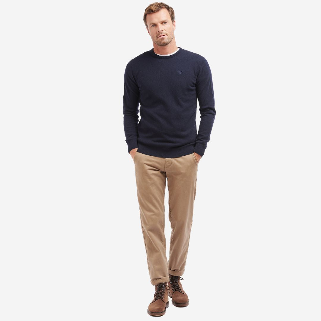 Barbour Men's Essential Crew Neck Jumper in Navy