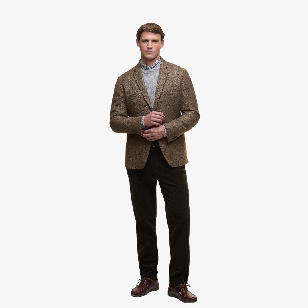 Barbour Men's Firth Moons Herringbone Blazer in Brown