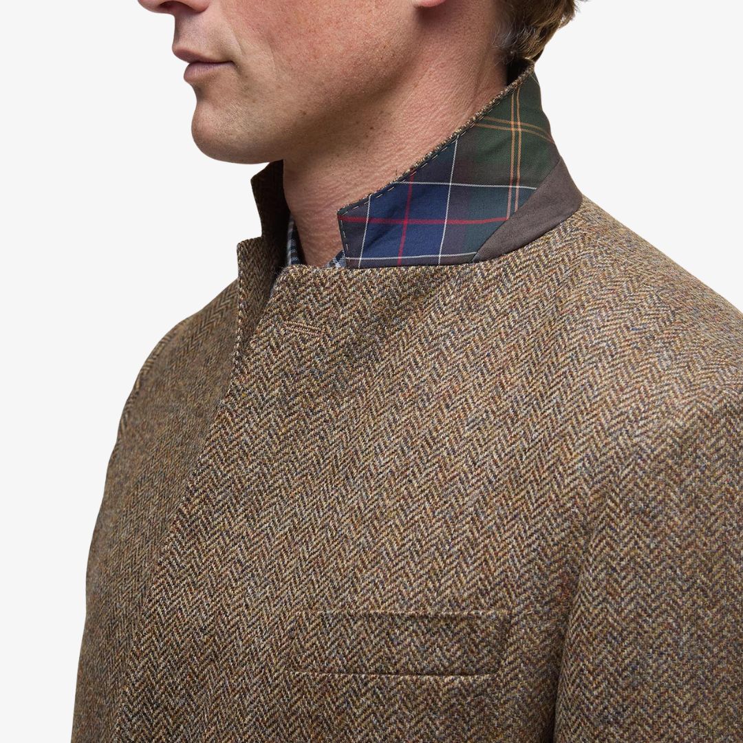 Barbour Men's Firth Moons Herringbone Blazer in Brown