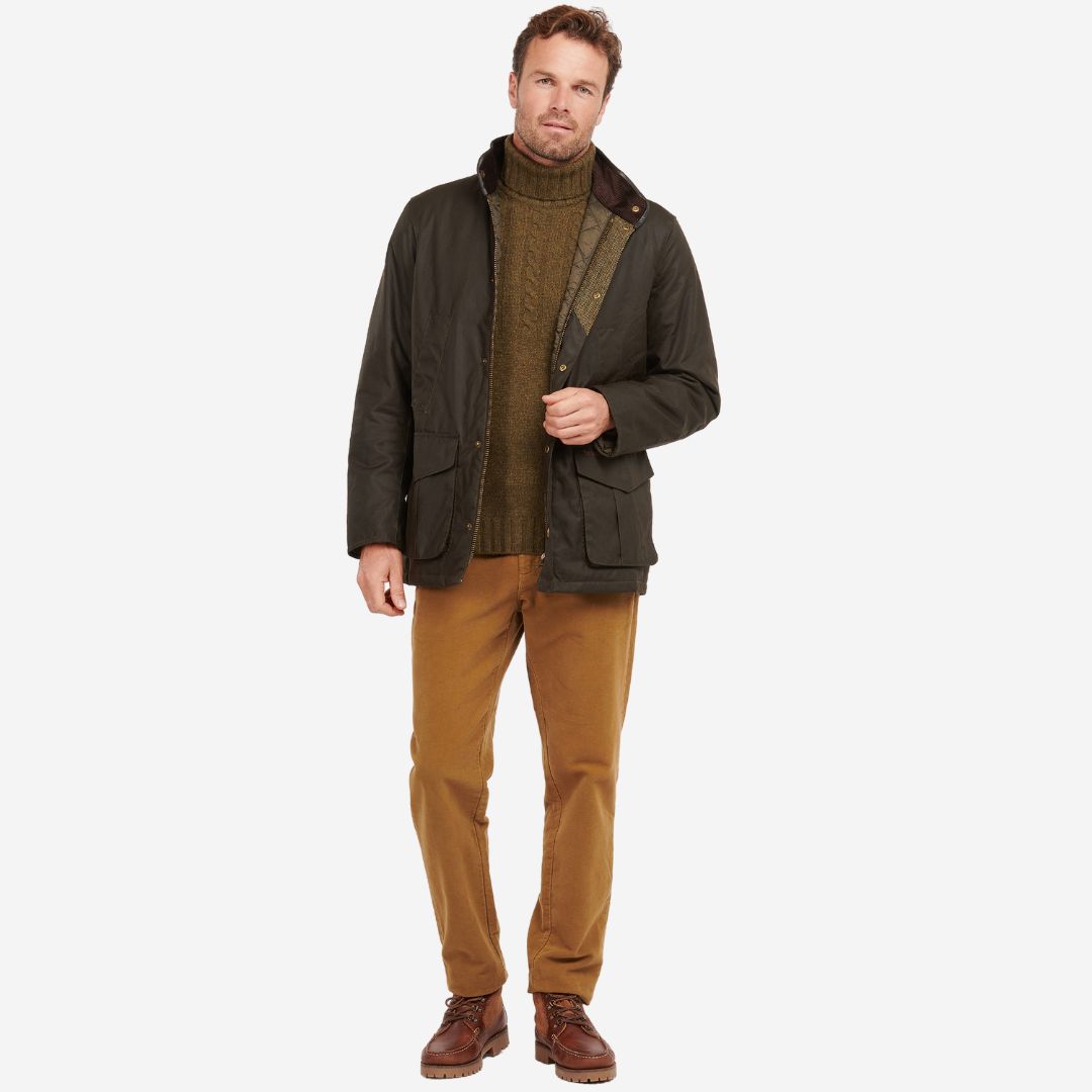 Barbour Men's Hereford Wax Jacket in Olive