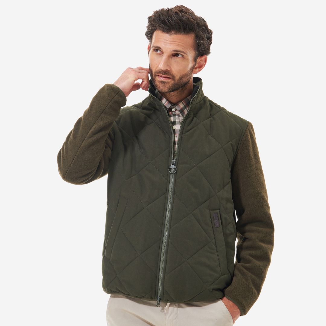 Barbour Men's Hybrid Fleece Jacket in Olive