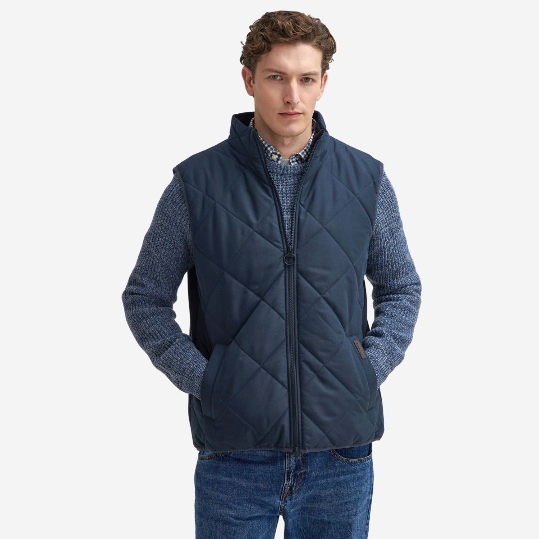 Barbour Men's Hybrid Quilted Gilet in Navy