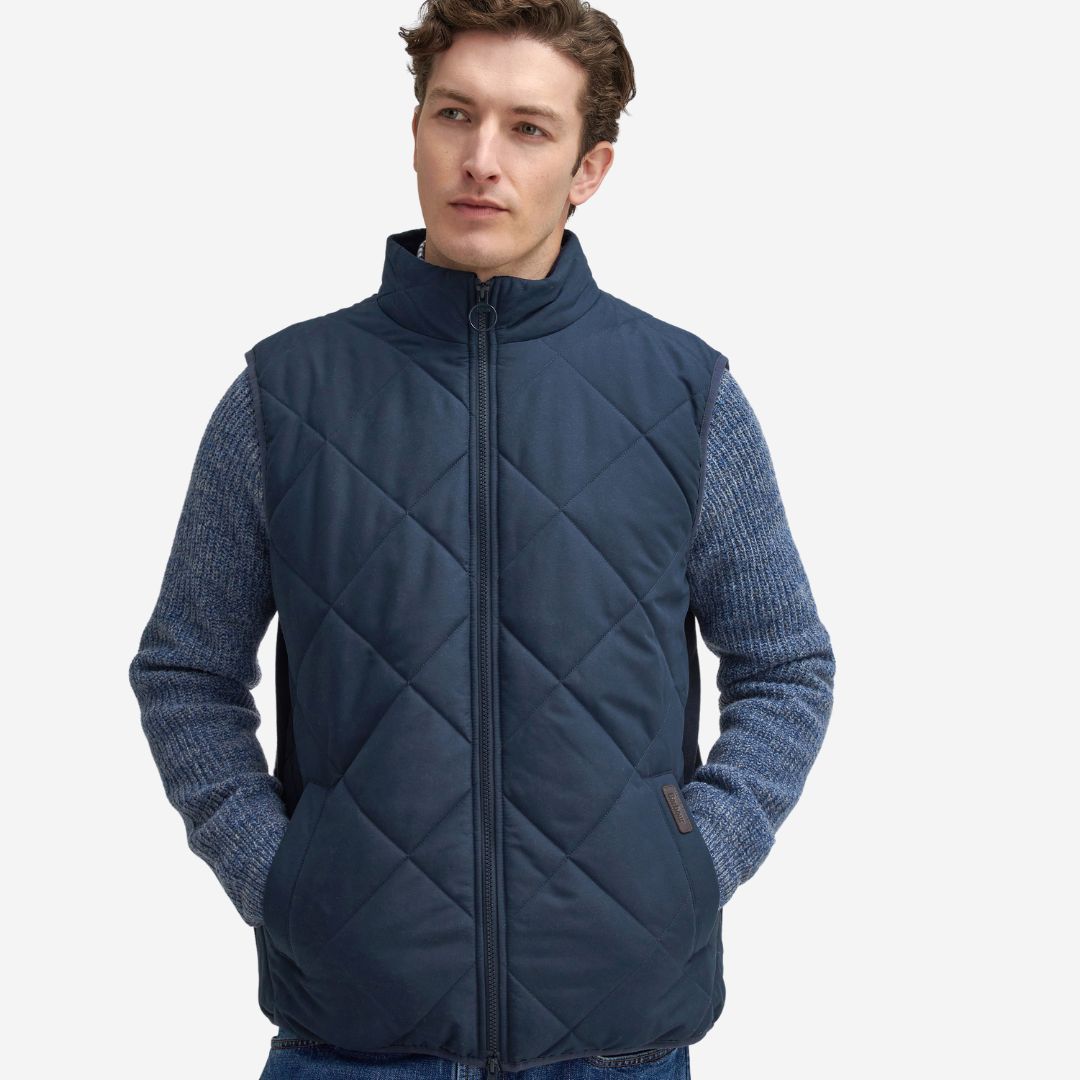 Barbour Men's Hybrid Quilted Gilet in Navy