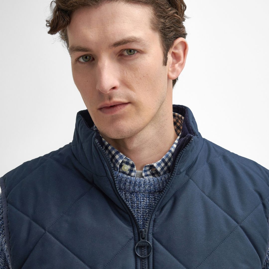 Barbour Men's Hybrid Quilted Gilet in Navy