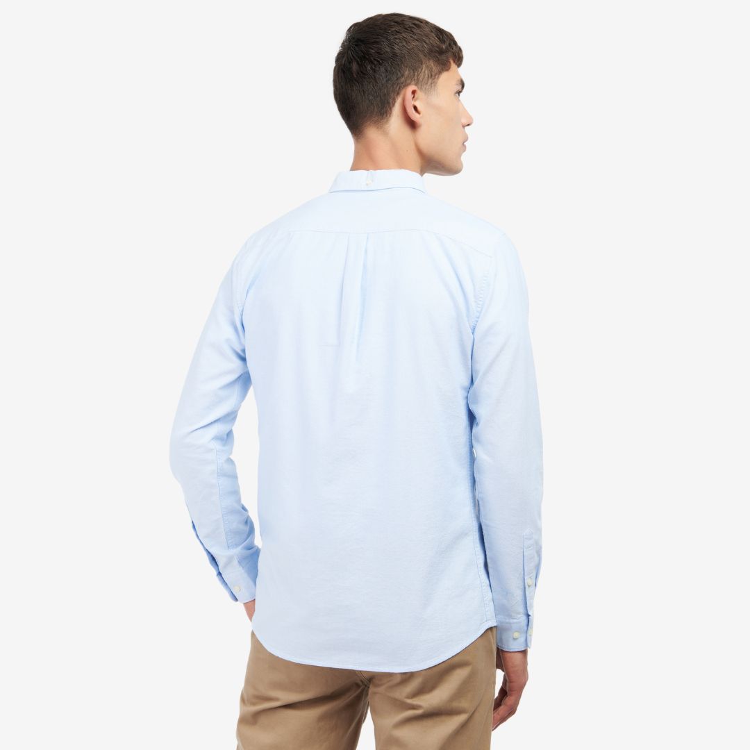 Barbour Men's Oxford Tailored Long-Sleeved Striped Shirt in Sky