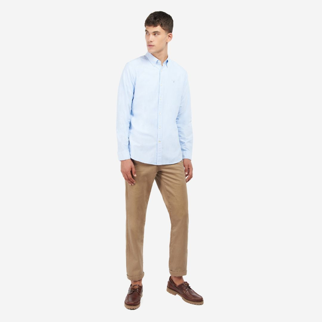 Barbour Men's Oxford Tailored Long-Sleeved Striped Shirt in Sky