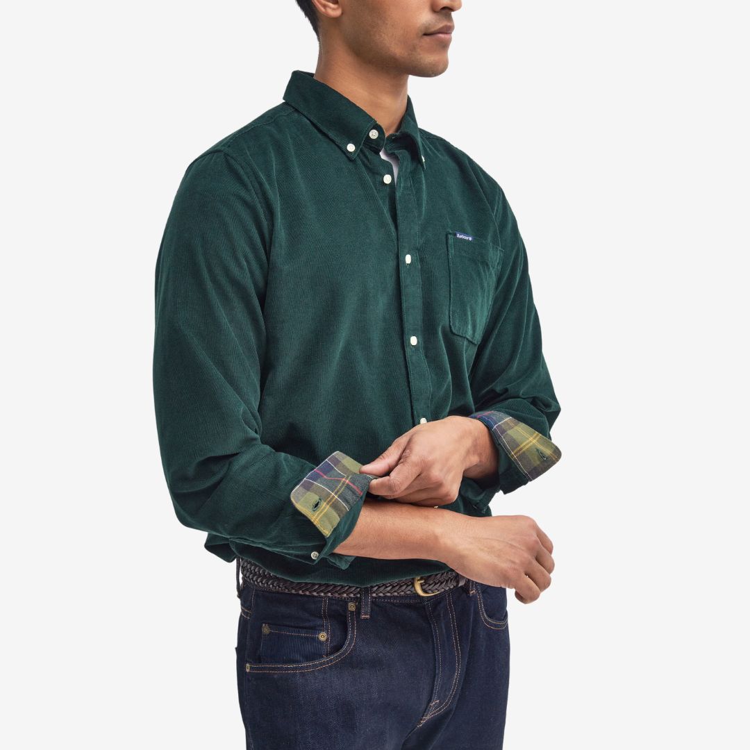 Barbour Men's Ramsey Tailored Long-Sleeved Shirt in Seaweed