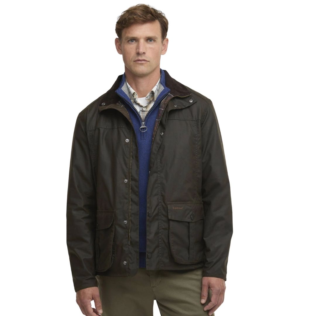 Barbour Men's Sander Wax Jacket in Olive