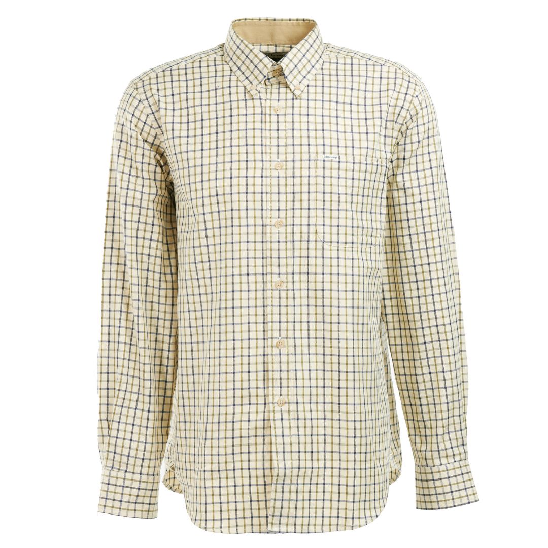 Barbour Men's Sporting Regular Long-Sleeved Shirt in Navy & Olive