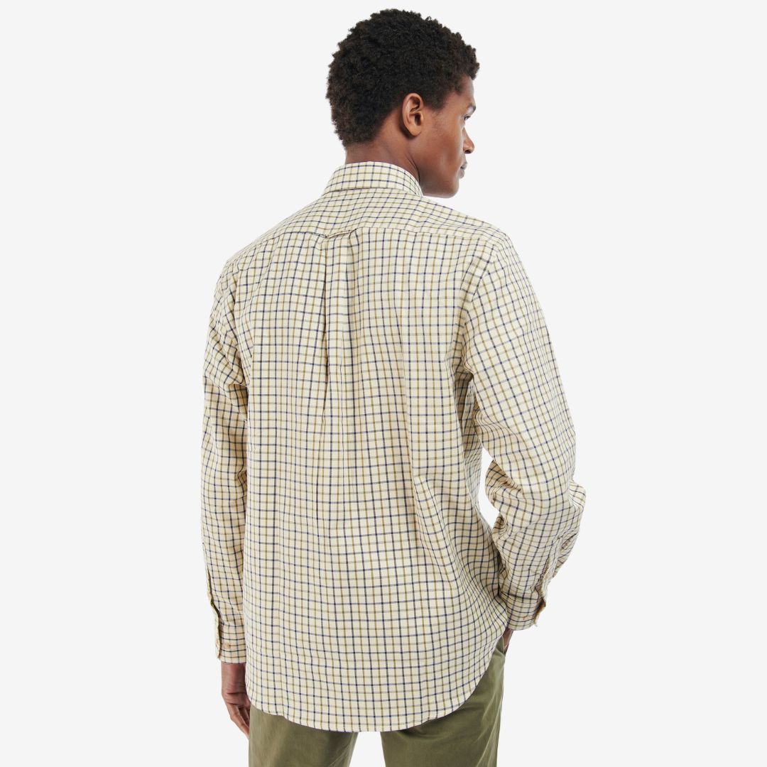 Barbour Men's Sporting Regular Long-Sleeved Shirt in Navy & Olive