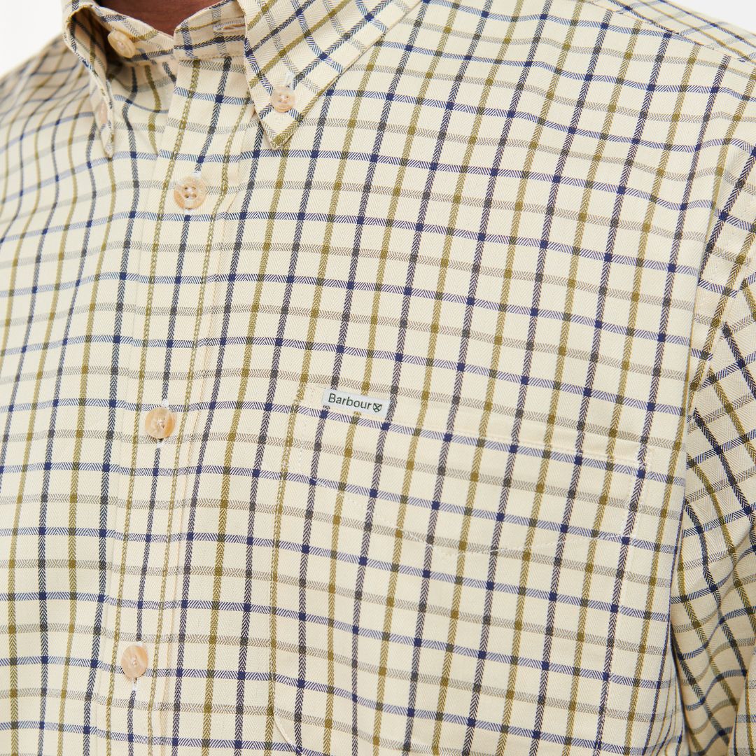 Barbour Men's Sporting Regular Long-Sleeved Shirt in Navy & Olive