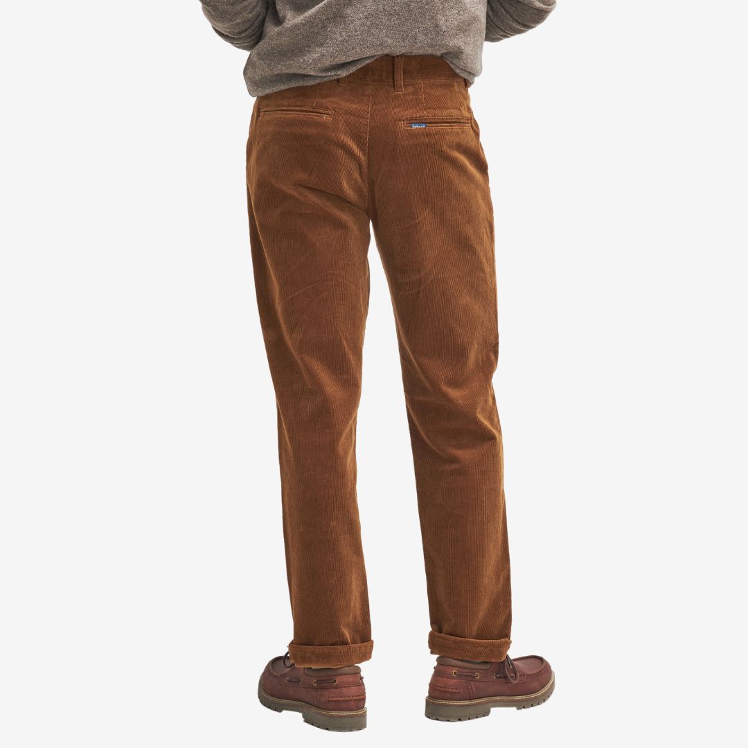Barbour Men's Stretch Cord Tailored Trousers in Dark Honey