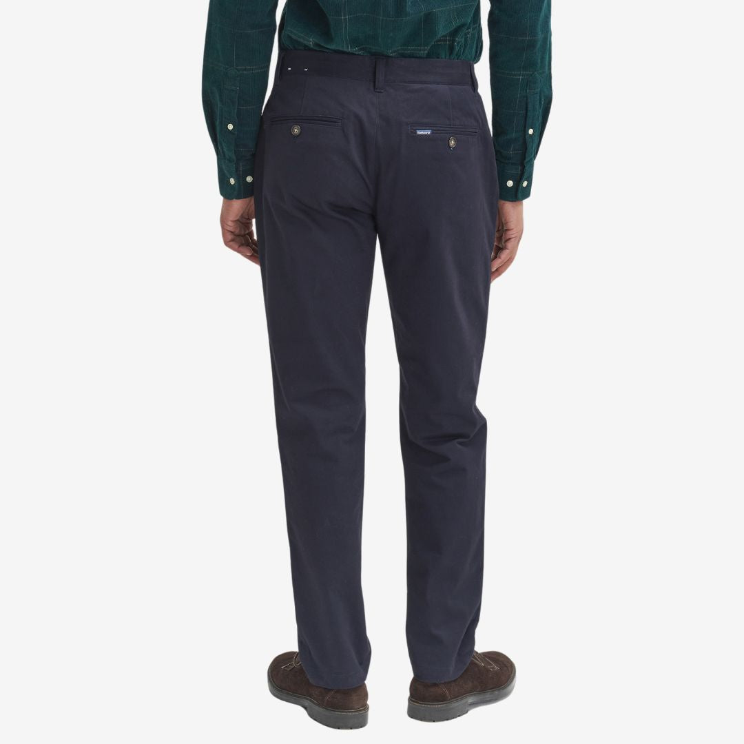 Barbour Men's Sueded Sateen Slim Trousers in Dark Navy