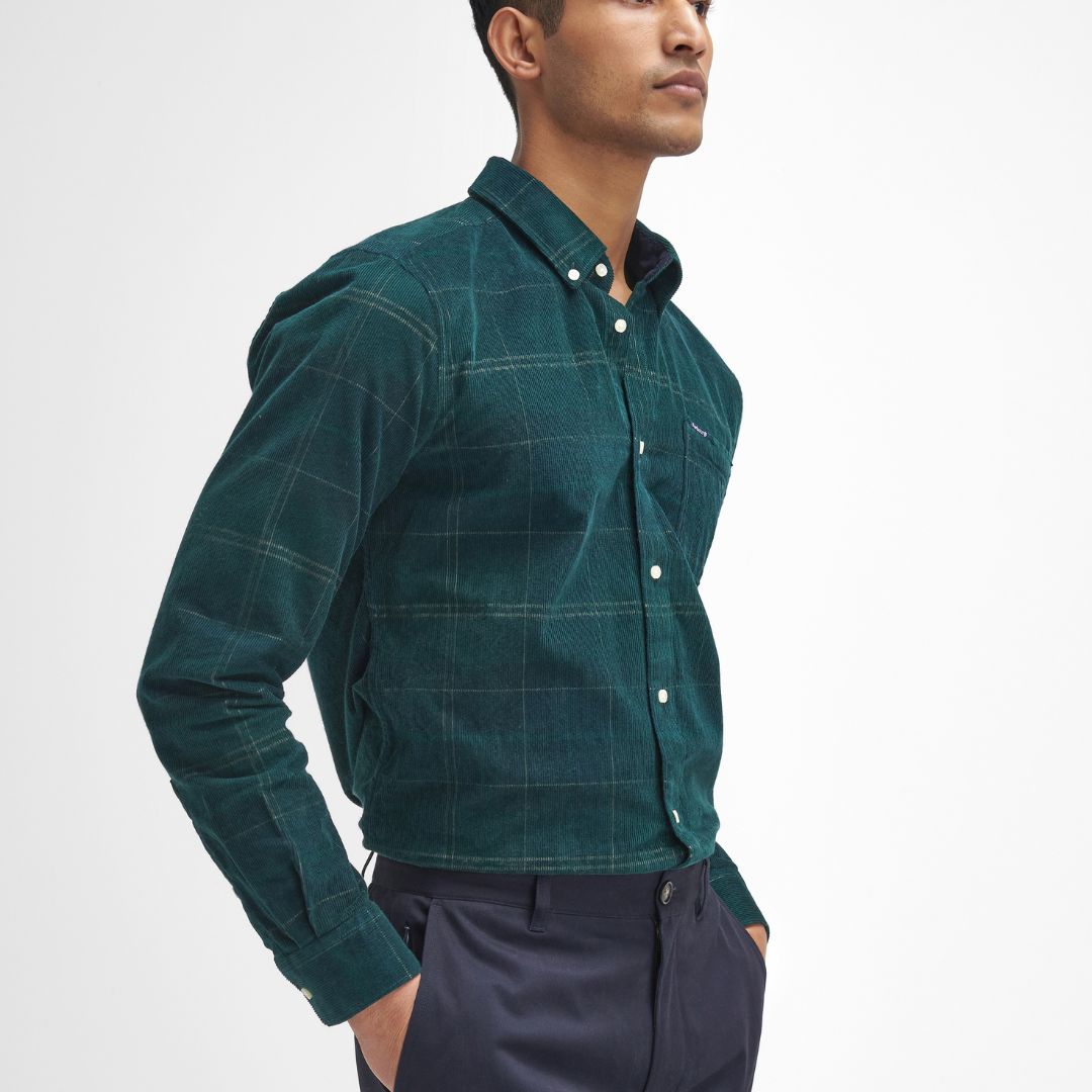 Barbour Men's Sueded Sateen Slim Trousers in Dark Navy