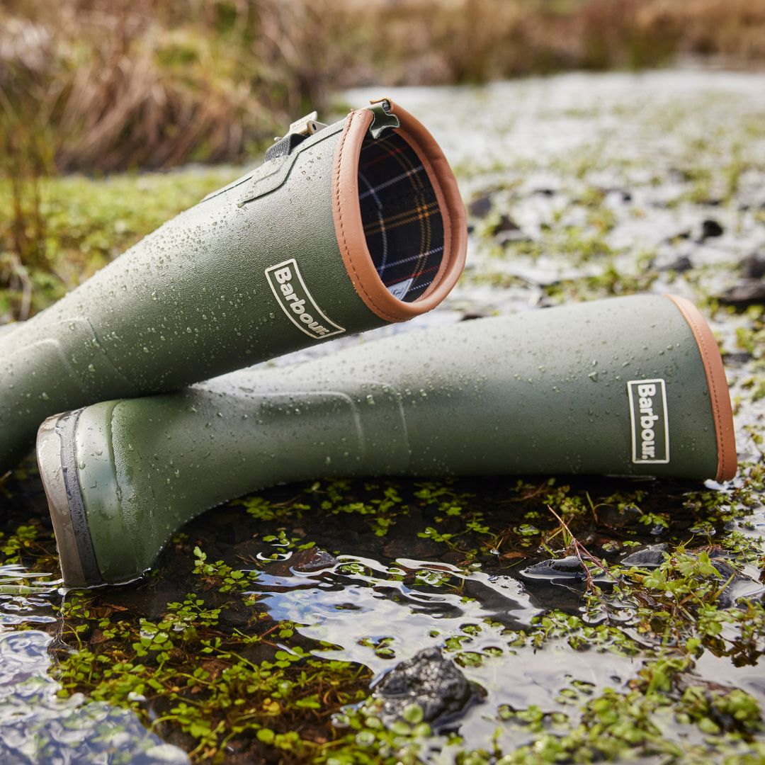 Barbour Men's Tempest Wellington Boots in Olive