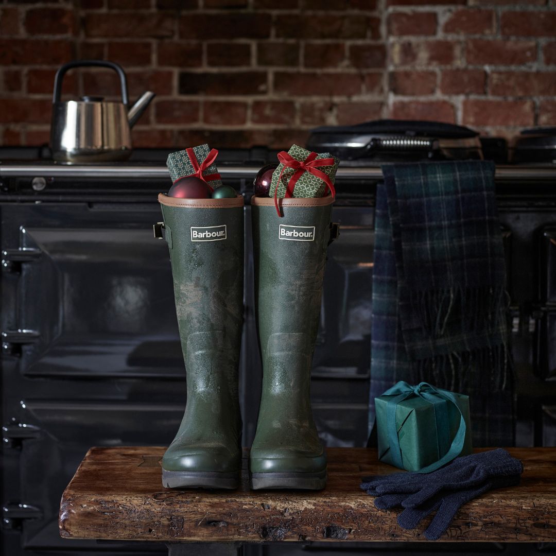 Barbour Men's Tempest Wellington Boots in Olive
