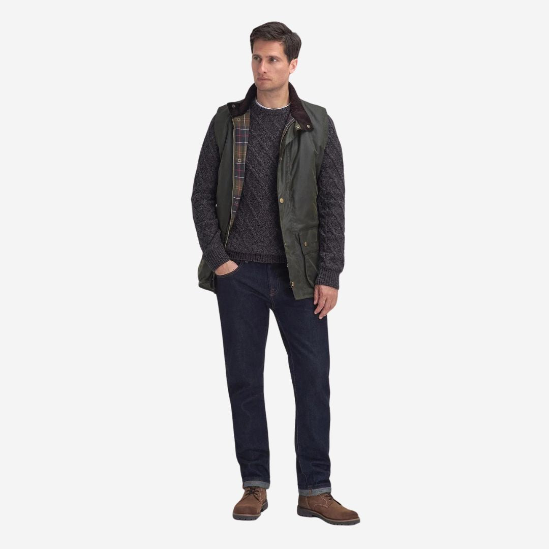 Barbour Men's Westmorland Wax Waistcoat in Olive