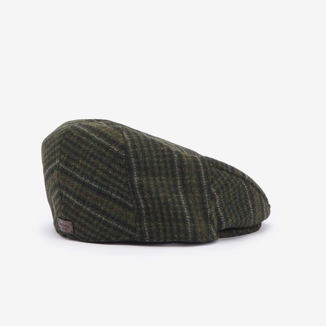Barbour Men's Wilkin Flat Cap in Olive Check