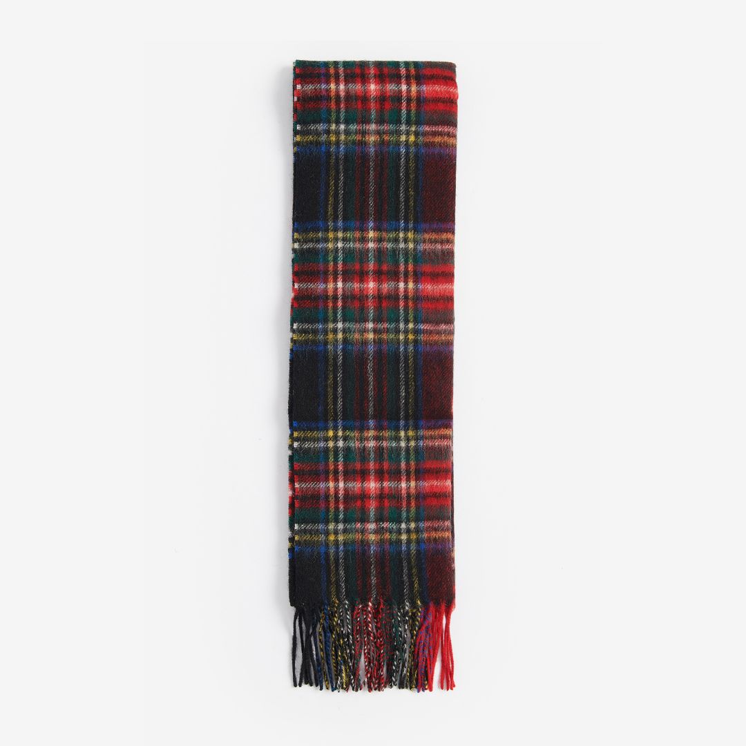 Barbour New Check Tartan Scarf in Black Stewart