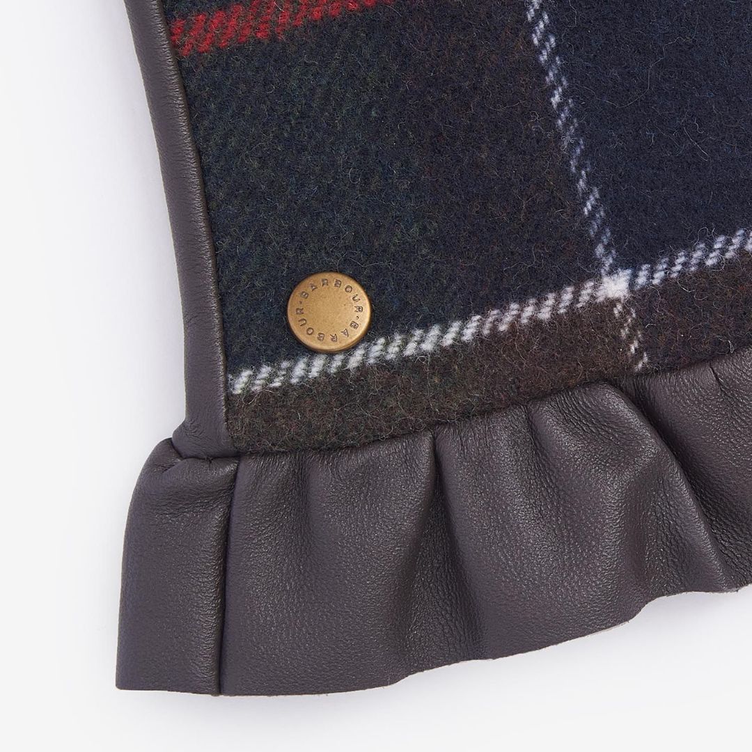 Barbour Women's Elishaw Leather Gloves in Classic Tartan