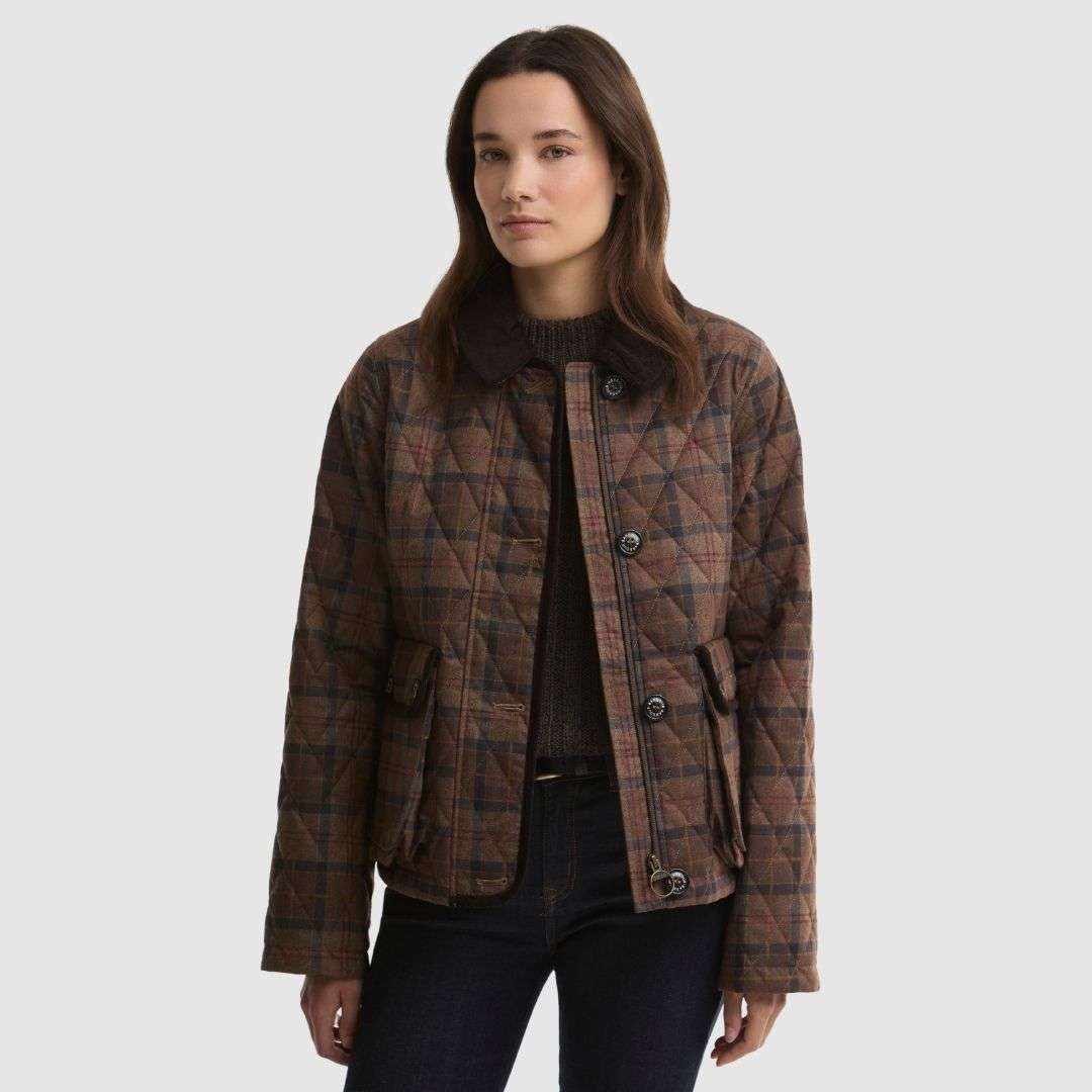 Barbour Women's Louden Quilted Jacket in Muted Tartan