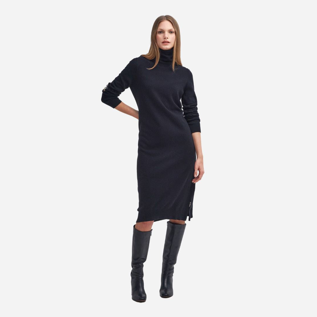 Barbour Women's Pendle Knitted Midi Dress in Black