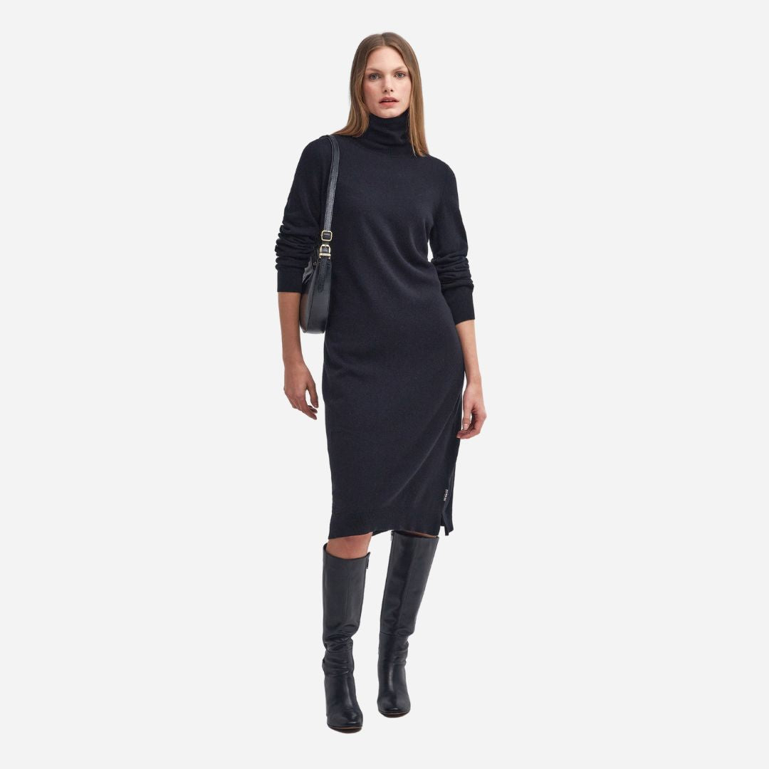 Barbour Women's Pendle Knitted Midi Dress in Black
