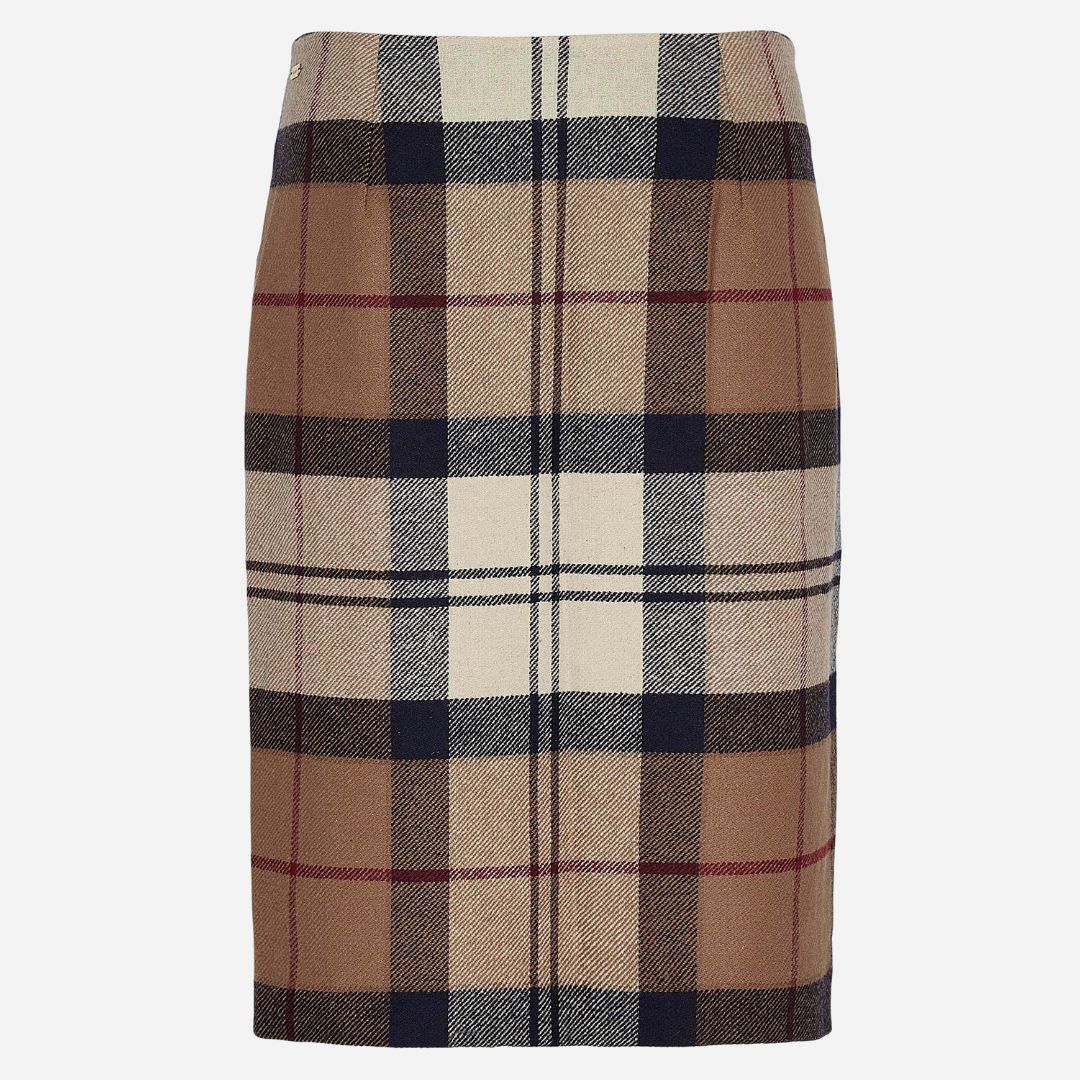 Barbour Women's Rosa Tartan Midi Skirt in Hessian Tartan
