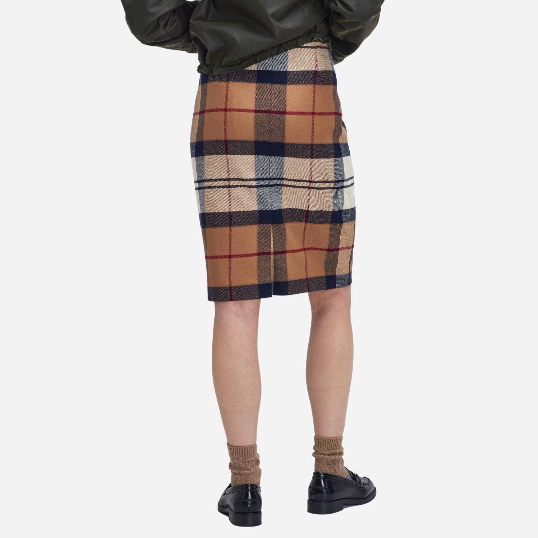 Barbour Women's Rosa Tartan Midi Skirt in Hessian Tartan