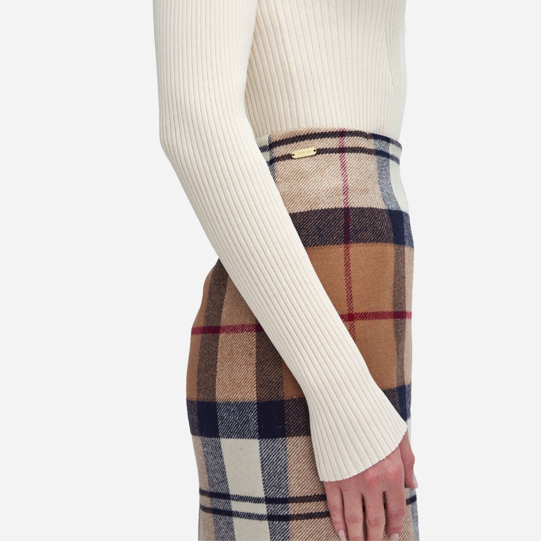 Barbour Women's Rosa Tartan Midi Skirt in Hessian Tartan