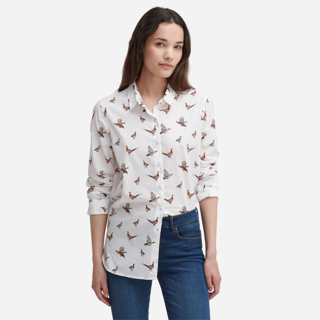Barbour Women s Safari Relaxed Long Sleeved Shirt in Grouse Print