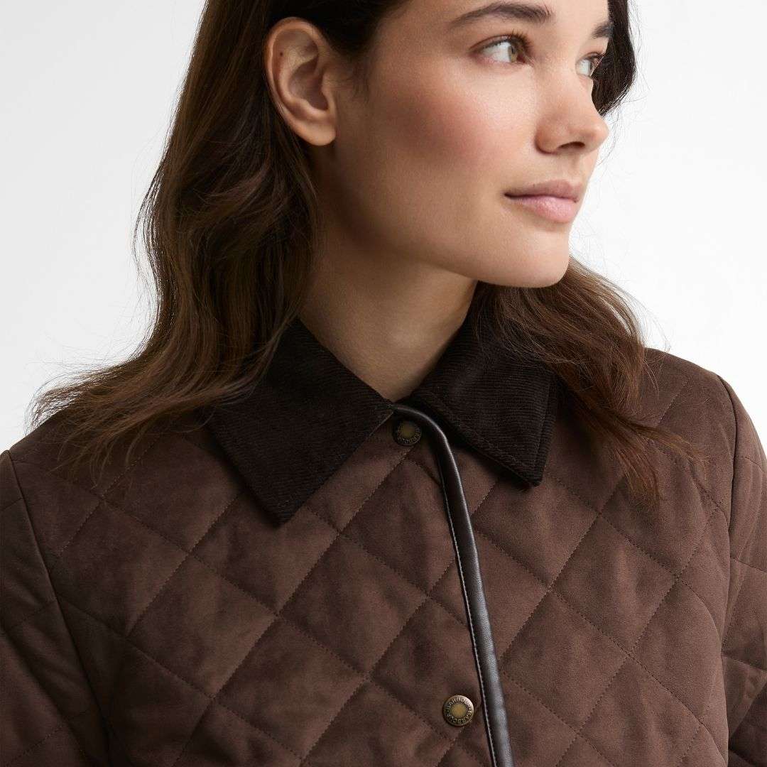 Barbour Women's Sonya Quilted Jacket in Dark Brown