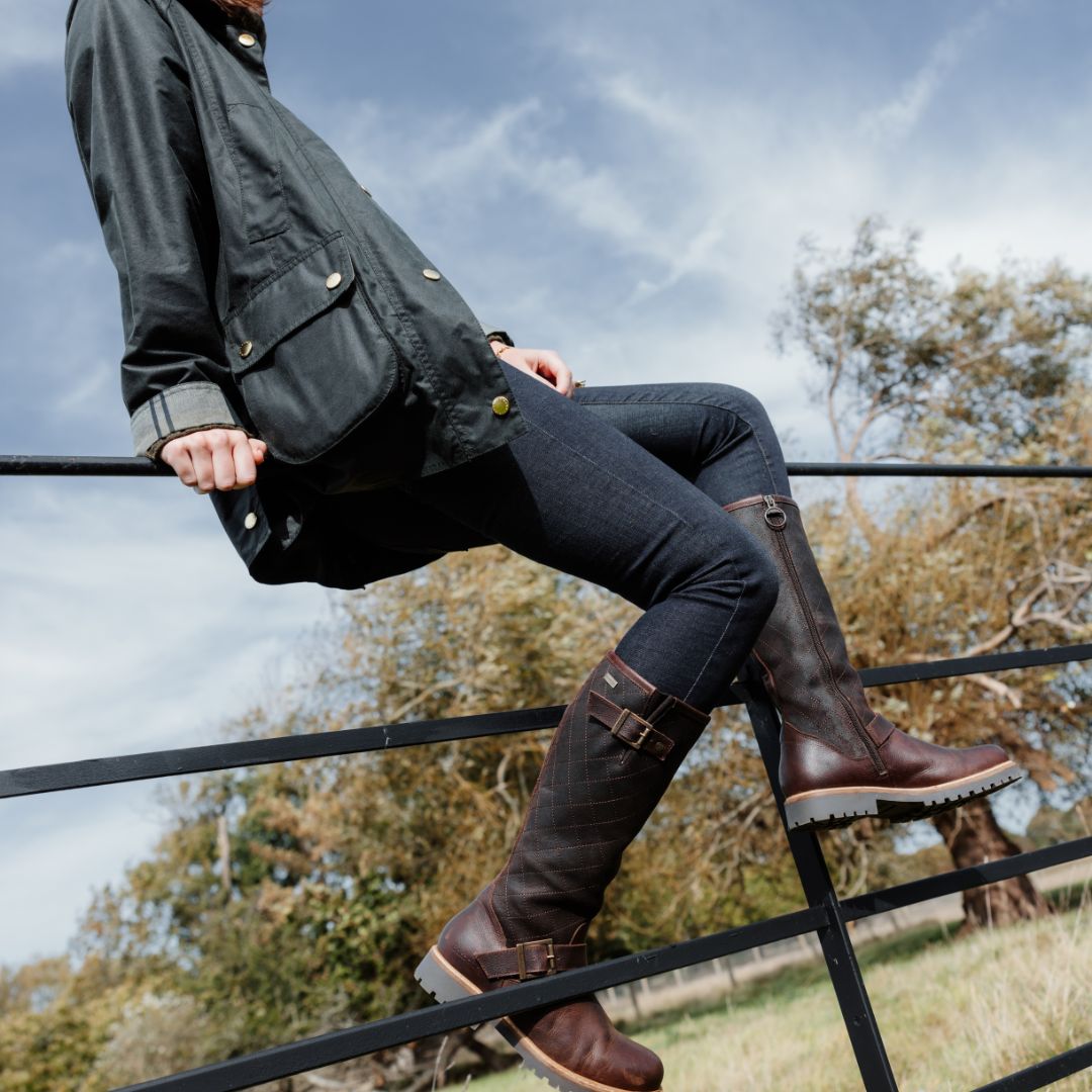 Barbour Women's Willow Knee-High Boots in Dark Brown