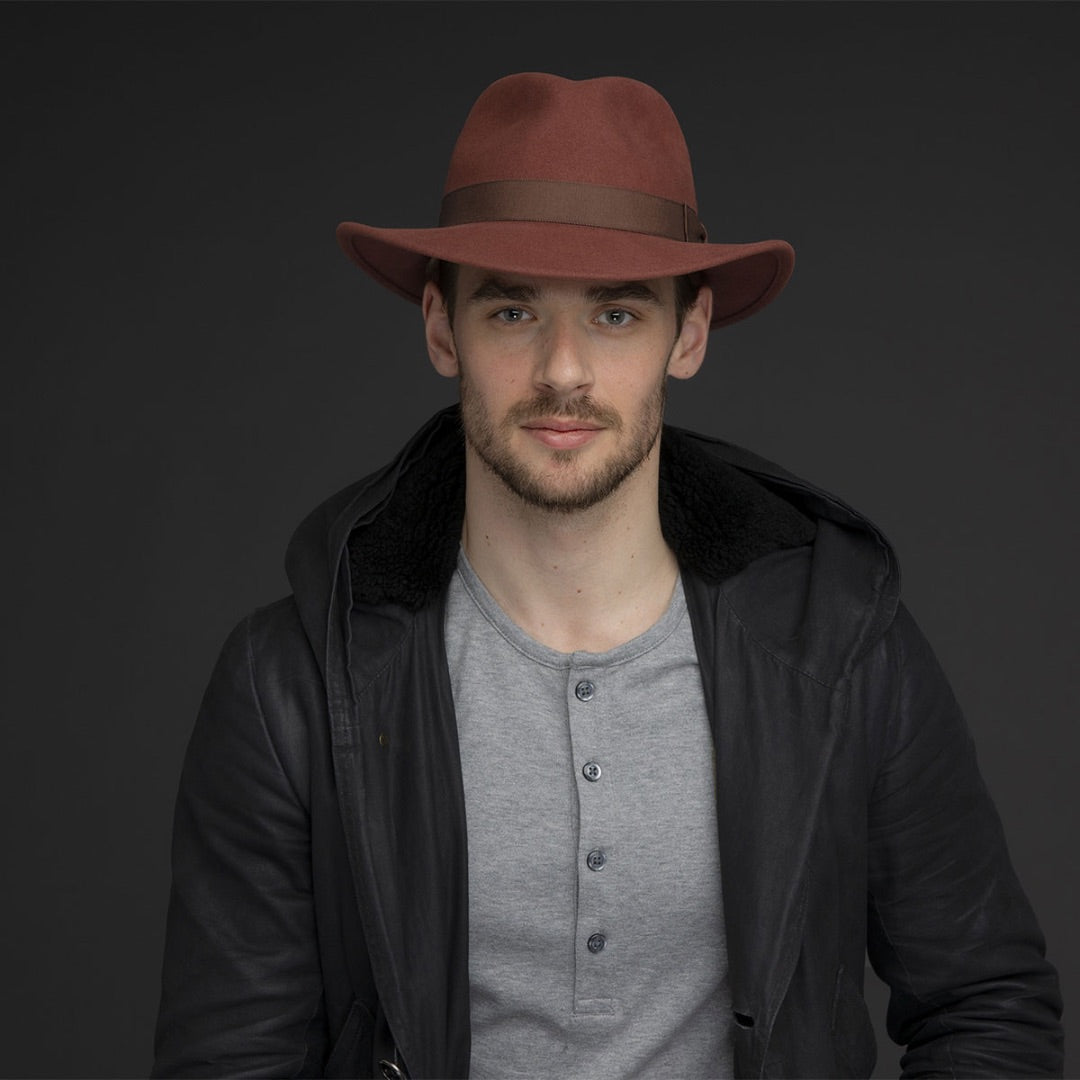 Bailey Curtis Fedora Hat in Port
