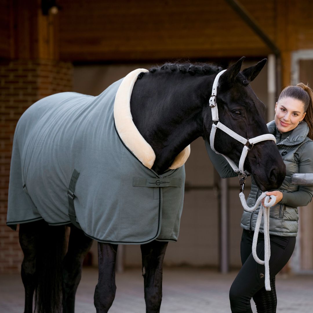Covalliero Fleece Horse Rug in Jade Green