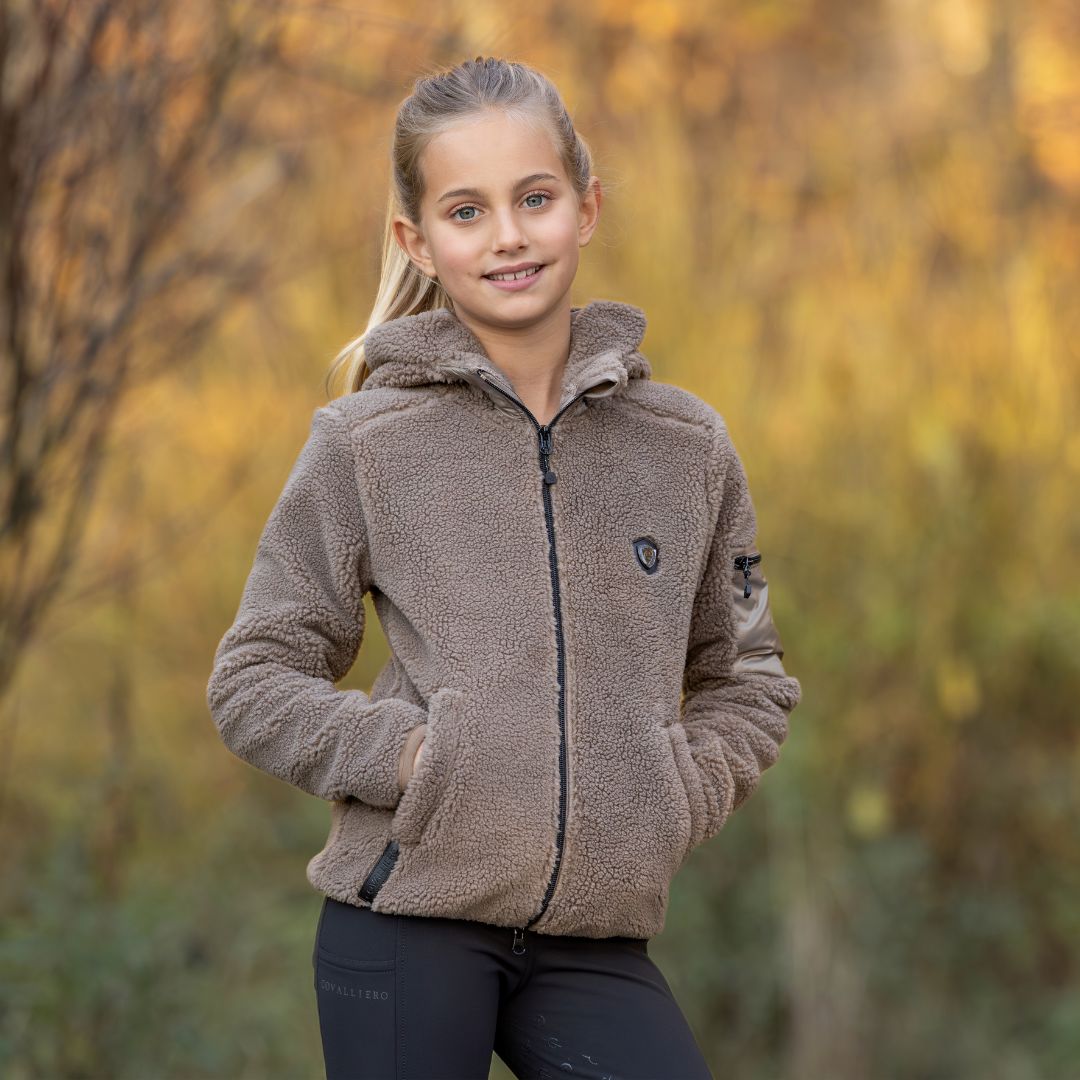 Covalliero Kids Fleece Jumper in Taupe