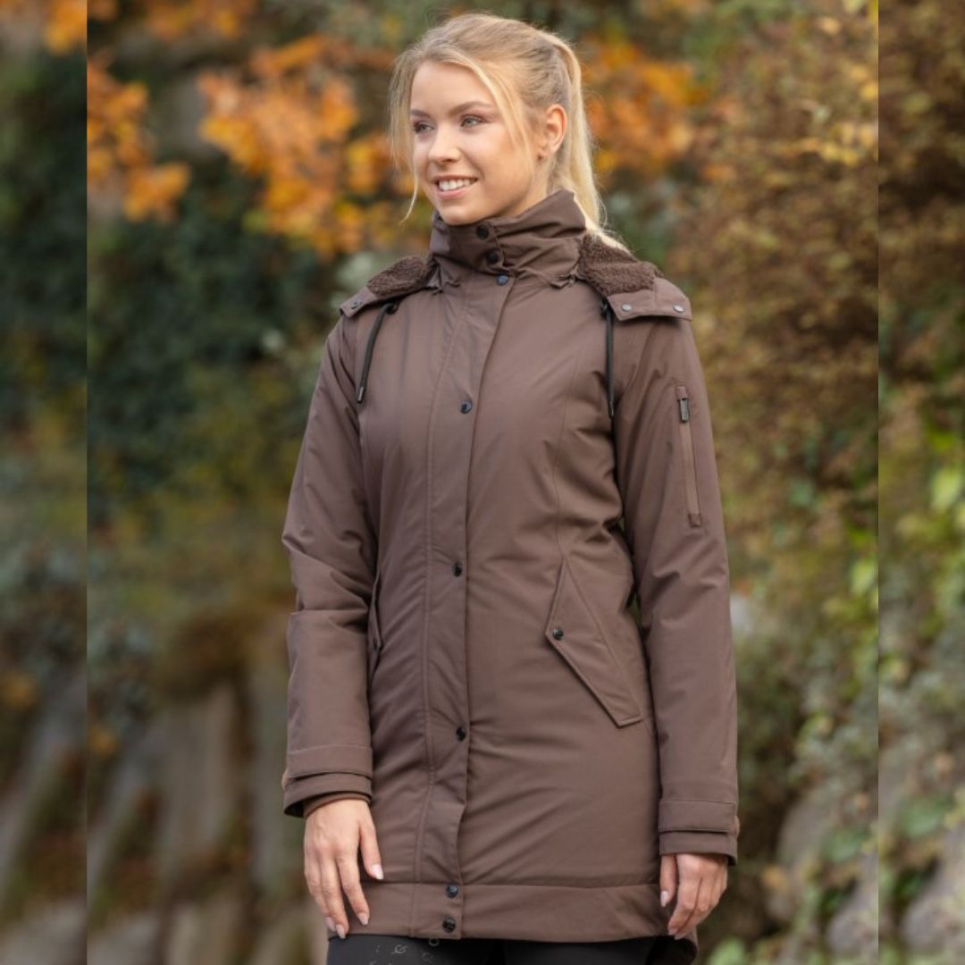 Covalliero Women's Parka Coat in Coffee