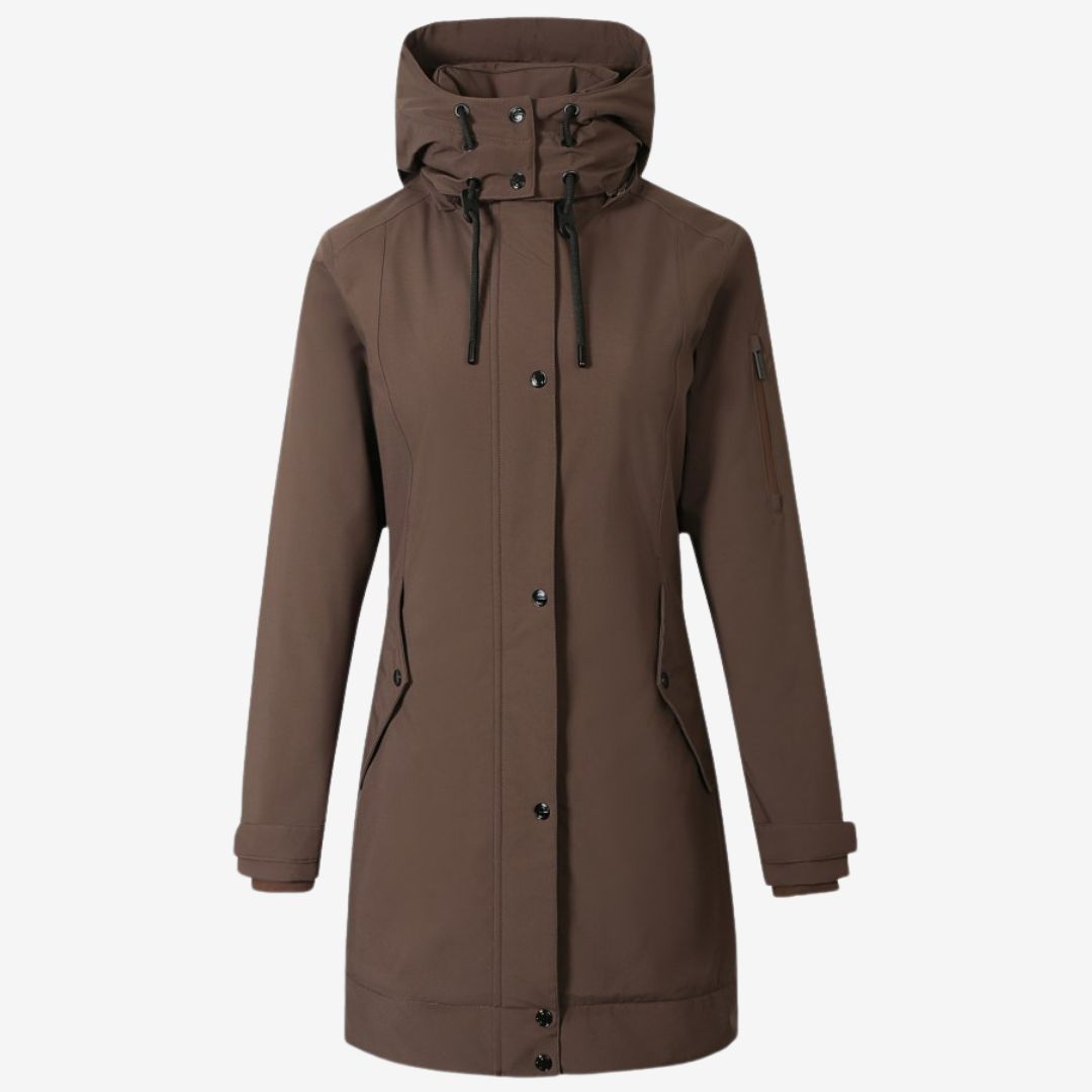 Covalliero Women's Parka Coat in Coffee