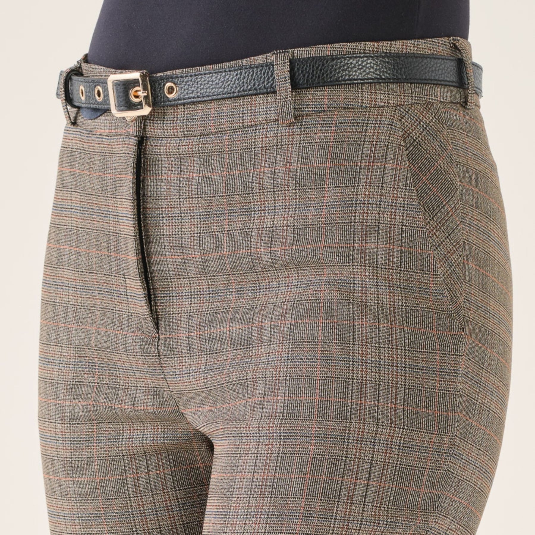 Cristina Barros Women's Classic Plaid Trousers in Grey