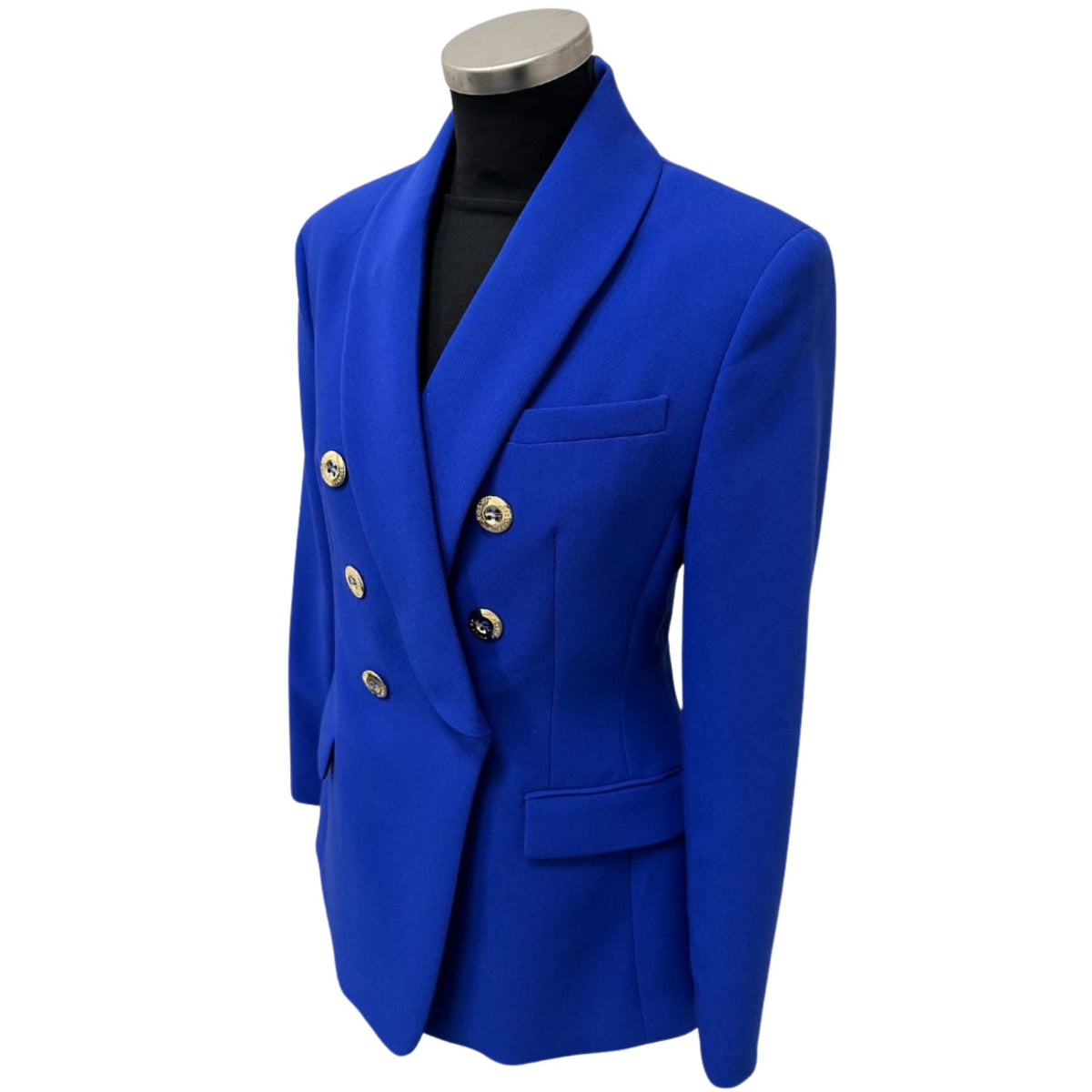 Cristina Barros Women's Double Breasted Blazer in Indigo Blue