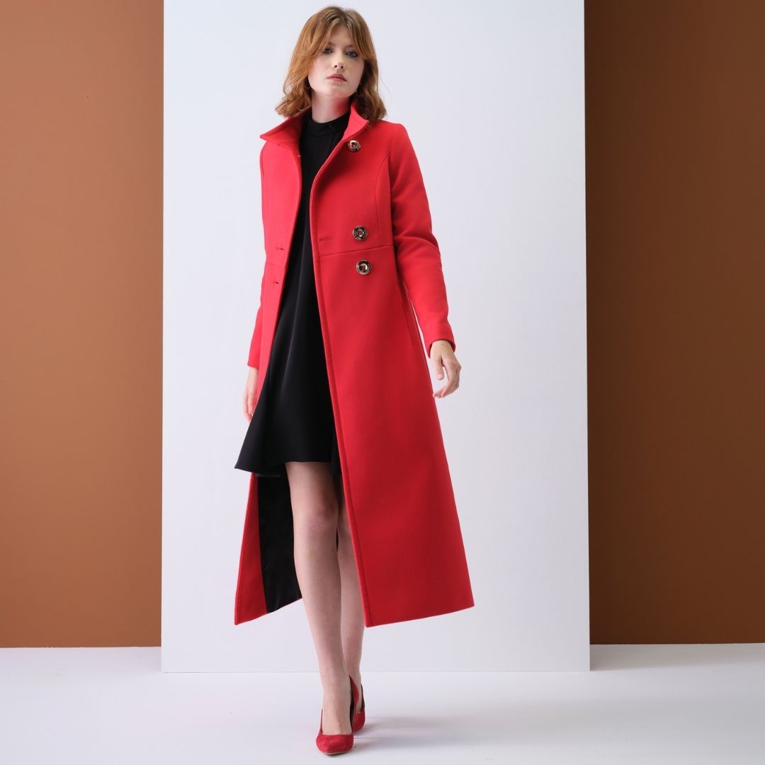 Long on sale coat red